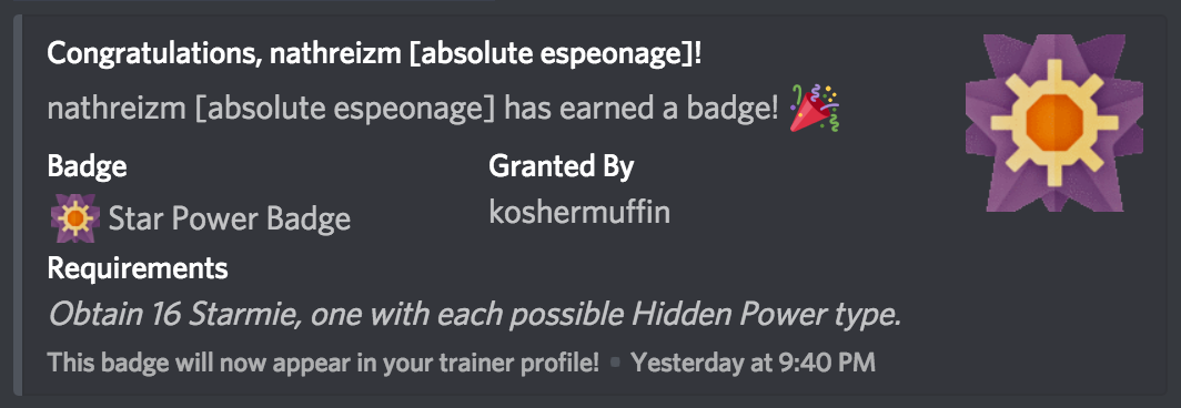 Badge Award